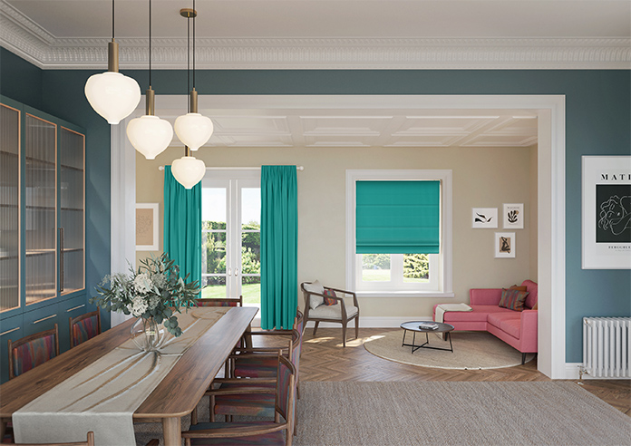 Kyoto Faux Silk, Orient - Motorised Roman Blind - Image 8